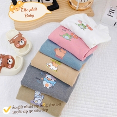 Áo giữ nhiệt Zip lông màu nhí