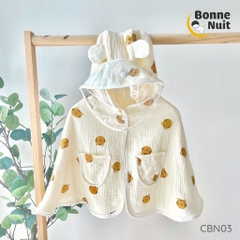 Áo choàng nắng Muslin kèm kính