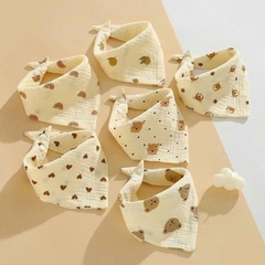 Set 5 khăn yếm tam giác xô Muslin KLT