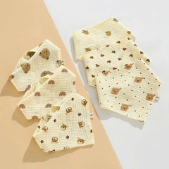 Set 5 khăn yếm tam giác xô Muslin KLT