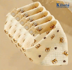 Set 5 khăn yếm tam giác xô Muslin KLT