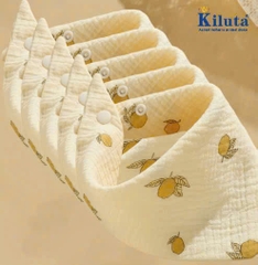 Set 5 khăn yếm tam giác xô Muslin KLT