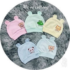 Set 2c Mũ sơ sinh cho bé (cotton)
