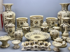 Bộ Thờ Cho Ban Thờ 1m55 đến 1m75 men rạn vẽ vàng 24K