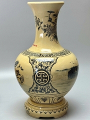 Bình Phú Quý Nhị Cảnh H30 In Logo men truyền thống