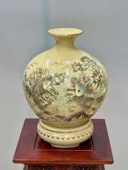 Bình Hút Lộc Cá Chép Hoa Sen Cao 36cm Gốm Chu Đậu Vẽ Vàng