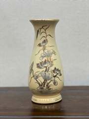 Bình Cắm Hoa Hoạ Tiết Hoa Sen H27 Vẽ Vàng 24K