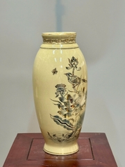 Bình Hoa Phi Yến Hoạ Tiết Hoa Sen Cao 35cm Gốm Vẽ Vàng