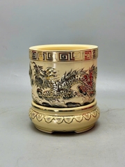 Bát Hương Fi24 Hoạ Tiết Rồng Đắp Nổi Vẽ Vàng 24k