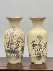 Bình Cắm Hoa Hoạ Tiết Hoa Sen H33 vẽ vàng 24k