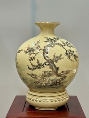 Bình Hút Lộc Mã Đáo Thành Công Cao 36cm Gốm Chu Đậu Vẽ Vàng