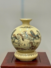 Bình Hút Lộc Mã Đáo Thành Công Cao 27cm Gốm Chu Đậu Vẽ Vàng