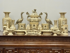 Bộ Thờ Ban 1m97 + Bộ Đỉnh Hạc Vẽ vàng 24K