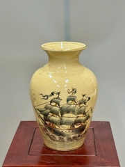 Bình Thiên Hương Cao 28cm Thuận Buồm Xuôi Gió Vẽ Vàng