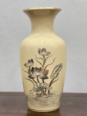 Bình Cắm Hoa Hoạ Tiết Hoa Sen H33 vẽ vàng 24k