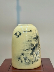 Chuông Hoạ Tiết Chép Sen Cao 28cm Gốm Truyền Thống