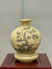 Bình Hút Lộc Mã Đáo Thành Công Cao 27cm Gốm Chu Đậu Vẽ Vàng