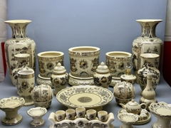 Bộ Thờ Cho Ban Thờ 1m55 đến 1m75 men rạn vẽ vàng 24K