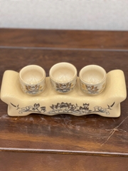 Kỷ 3 Chén Hoạ Tiết Sen Vẽ Vàng 24K