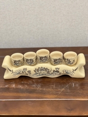 Kỷ 5 Chén Hoạ Tiết Sen Vẽ Vàng 24K