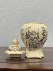 Choé Hoạ Tiết Hoa Sen H22 Vẽ Vàng 24K