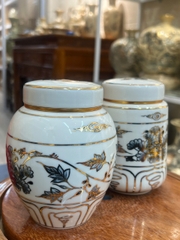 Hộp đựng trà H13 hoạ tiết hoa dây vẽ vàng 24k