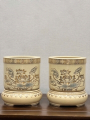 Bát Hương F24 Hoạ Tiết Hoa Sen Vẽ Vàng 24K