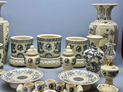 Bộ thờ men truyền thống hoạ tiết rồng -kỷ 3 chén