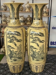 Lục Bình Tứ Cảnh cao 1m85 ngang 42(cả đế) men truyền thống