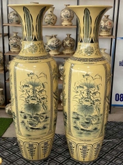 Lục Bình Tứ Cảnh cao 1m85 ngang 42(cả đế) men truyền thống