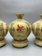 Set 3 Bình Hút Lộc chữ Phúc Lộc Thọ vẽ vàng 24k