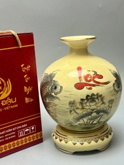 Set 3 Bình Hút Lộc H19 Chép Sen chữ Phúc Lộc Tài vẽ vàng 24k