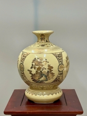 Bình Hút Lộc Tứ Cảnh Bốn Mùa Cao 27cm Gốm Chu Đậu Vẽ Vàng