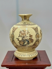 Bình Hút Lộc Tứ Cảnh Chữ Lộc Cao 29cm Gốm Chu Đậu Vẽ Vàng