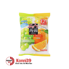 Thạch Orihiro mix 2 vị hoa quả 12 chiếc x 18g (Vị nho xanh và cam)