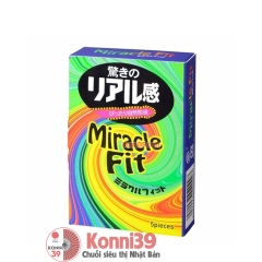 Bao cao su Sagami Miracle Fit hộp 5 chiếc - gân nổi, có màu