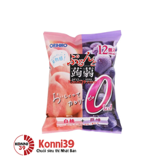 Thạch Orihiro mix 2 vị hoa quả 12 chiếc x 18g (Đào & Nho tím)