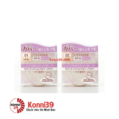 Phấn phủ kiềm dầu, giữ nền, chống nắng Cezanne UV Silk Cover Powder 10g (01 Da sáng)