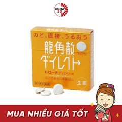 Viên ngậm tan đờm giảm đau họng Ryukakusan Direct Lozenges Mango 20 viên