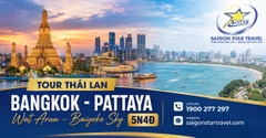 Tour Thái Lan Bangkok Pattaya 5N4Đ Từ TpHCM: Wat Arun, Baiyoke Sky