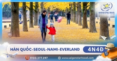 Tour Hàn Quốc 4 Ngày 4 Đêm Từ TpHCM | Seoul - Nami - Everland [2026]