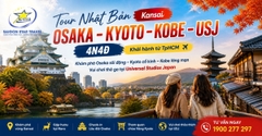 Tour Nhật Bản Osaka - Kyoto - Kobe - USJ 4N4Đ Từ TpHCM