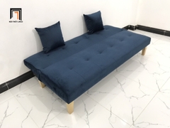 G1 Bộ ghế sofa bed bật giường giá rẻ SFG 1m72 xanh đậm vải nhung