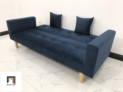 E5 Bộ ghế sofa giường thông minh SFGTV 2m xanh đen vải nhung