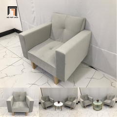 O1 Ghế sofa đơn thông mình giá rẻ NS02 màu xám trắng nhung
