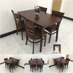 Bộ bàn ăn 4 ghế 3-KH4-G02-B108-nau màu nâu cánh gián giá rẻ