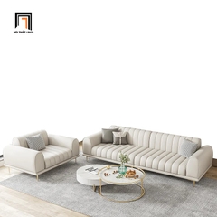 H1 Bộ ghế sofa đặt sảnh chờ trắng kem KT43 Verdante da giả PU