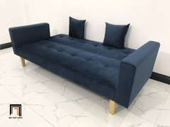 E5 Bộ ghế sofa giường thông minh GBL2 2m xanh đen vải nhung