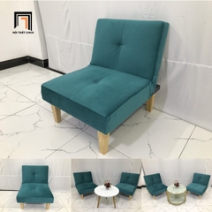 U2 Ghế sofa đơn đa năng NS01 dài 60cm xanh lá vải nhung