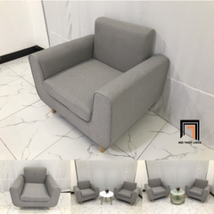P1 Ghế sofa đơn 1 người ngồi NS04 xám trắng cho phòng khách